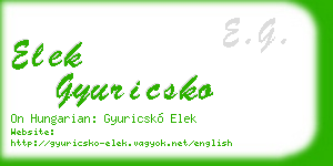 elek gyuricsko business card